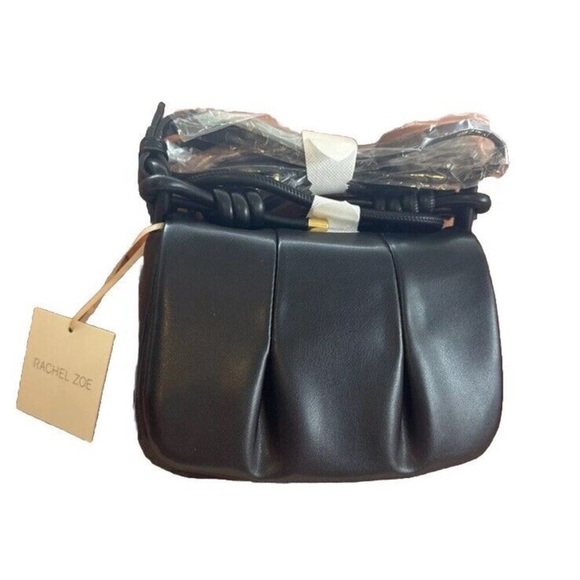 NWT RACHEL ZOE Jacquelyn Black Vegan Leather Purse w Crossbody Strap MSRP $98.00 - Picture 5 of 6